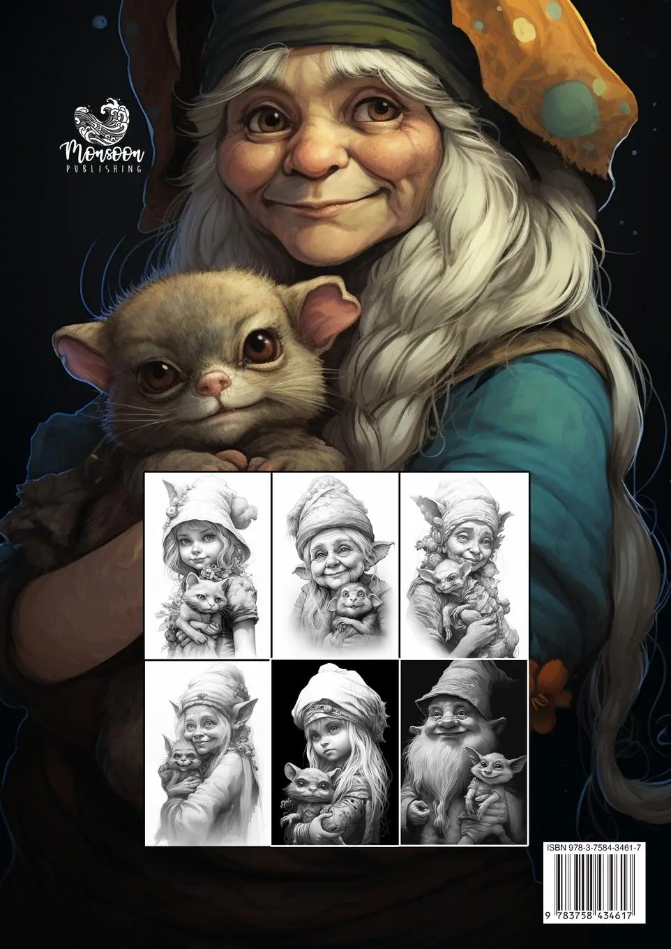 Rückseite: 9783758434617 | Gnomes, Cats and Creatures Coloring Book for Adults Vol. 2 | Buch