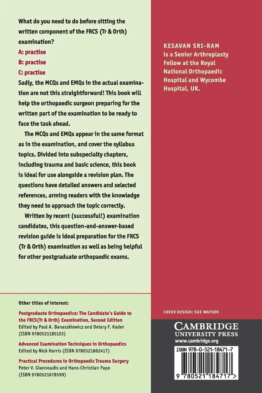 Rückseite: 9780521184717 | Postgraduate Orthopaedics | Kesavan Sri-Ram | Taschenbuch | Englisch
