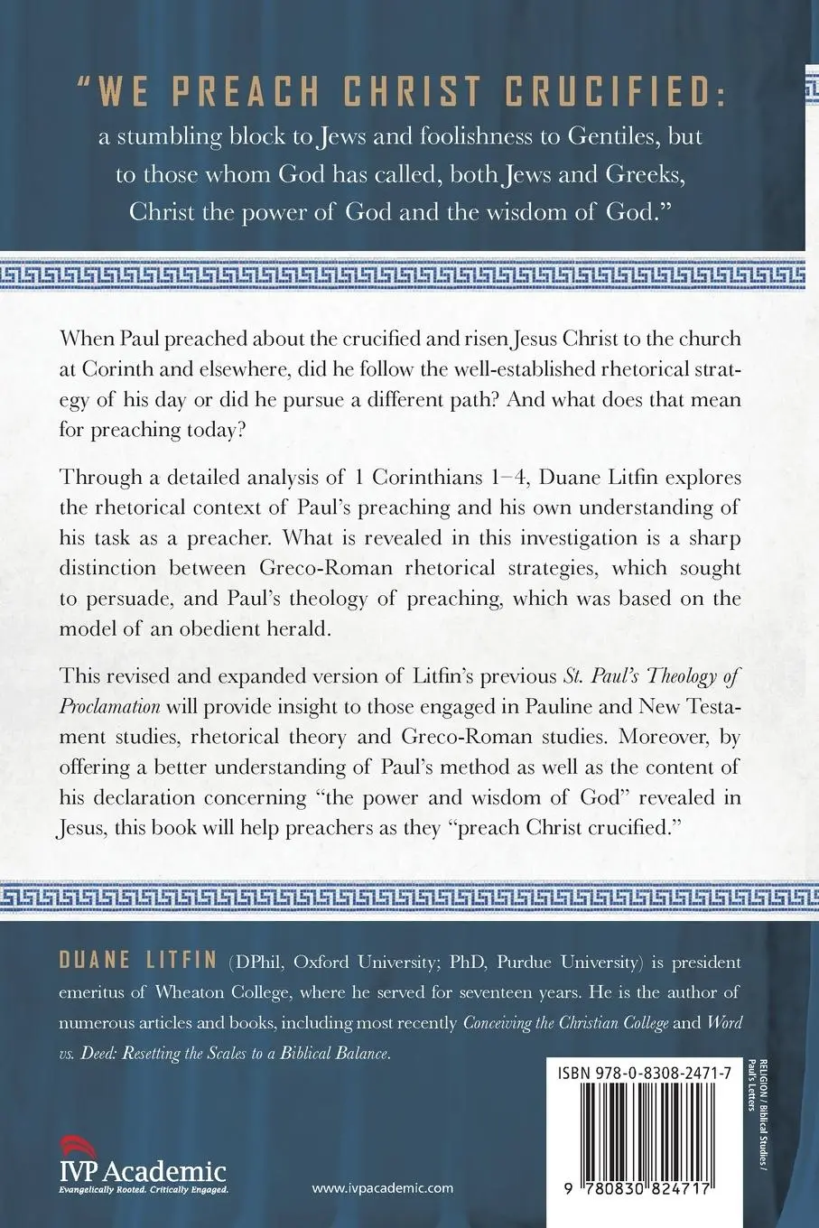 Rückseite: 9780830824717 | Paul's Theology of Preaching | Duane Litfin | Taschenbuch | Englisch
