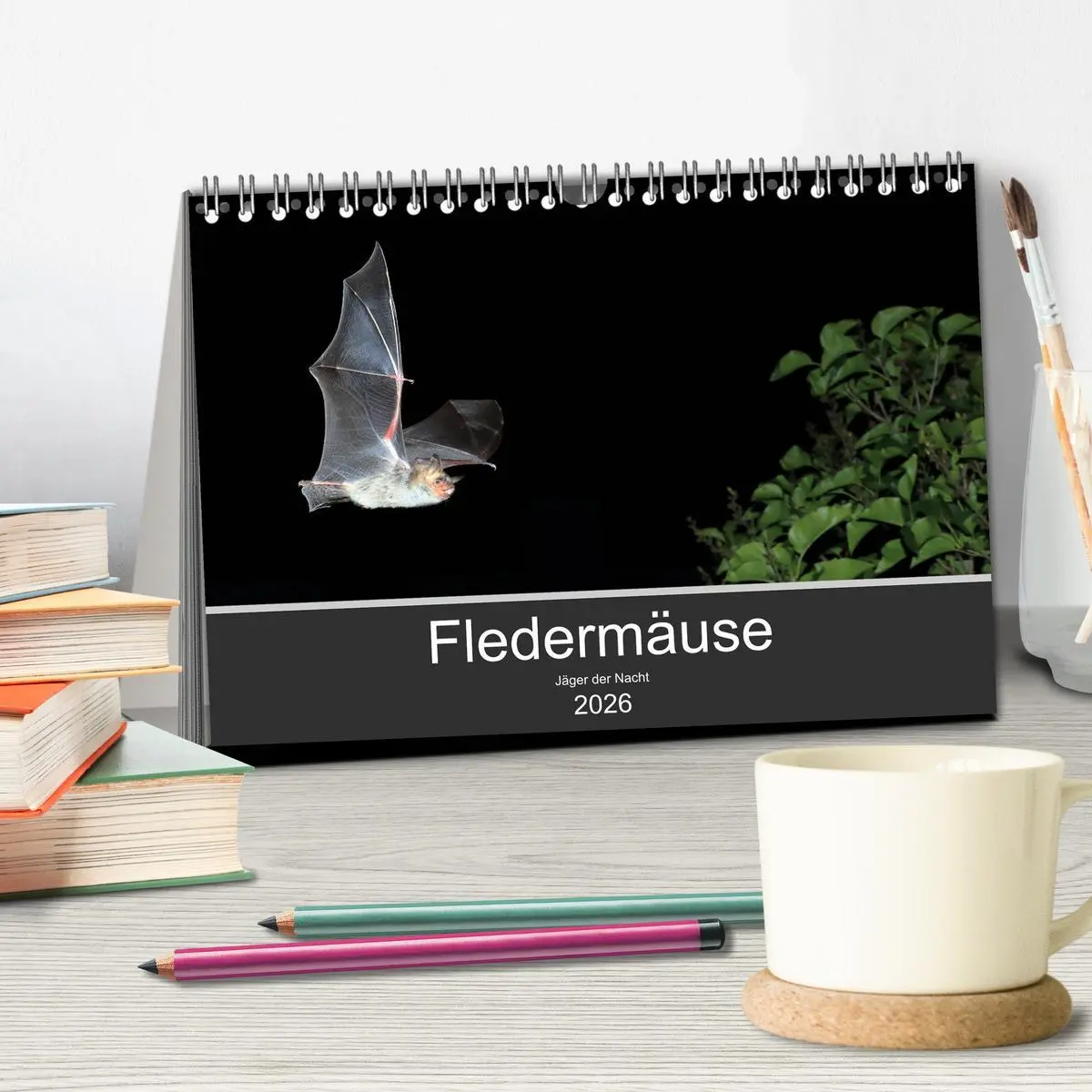 Bild: 9783457844717 | Fledermäuse - Jäger der Nacht (Tischkalender 2026 DIN A5 quer),...