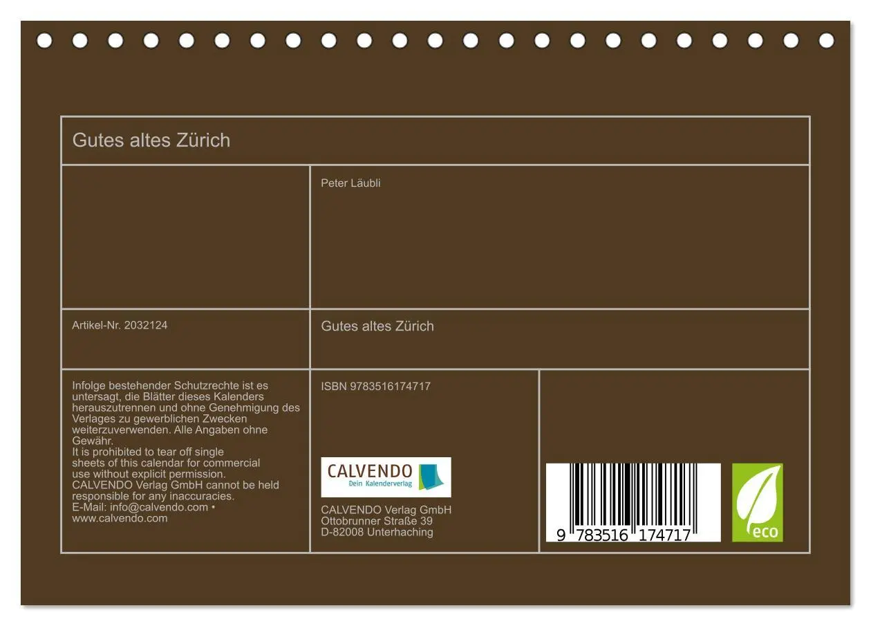 Bild: 9783516174717 | Gutes altes Zürich (Tischkalender 2026 DIN A5 quer), CALVENDO...