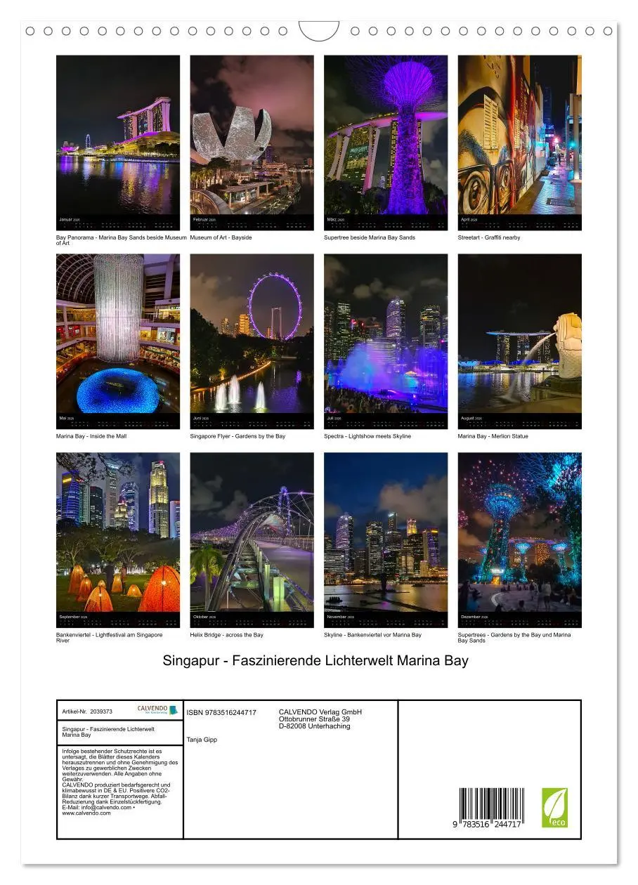 Bild: 9783516244717 | Singapur - Faszinierende Lichterwelt Marina Bay (Wandkalender 2026...
