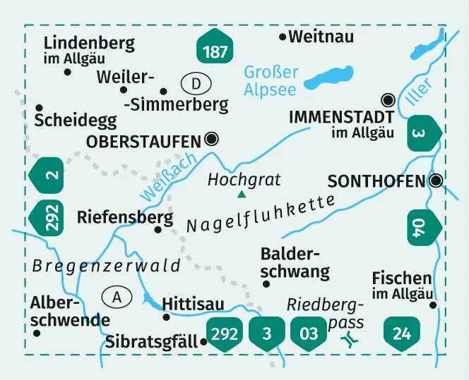 Bild: 9783991214717 | KOMPASS Wanderkarte 02 Oberstaufen, Immenstadt im Allgäu 1:25.000