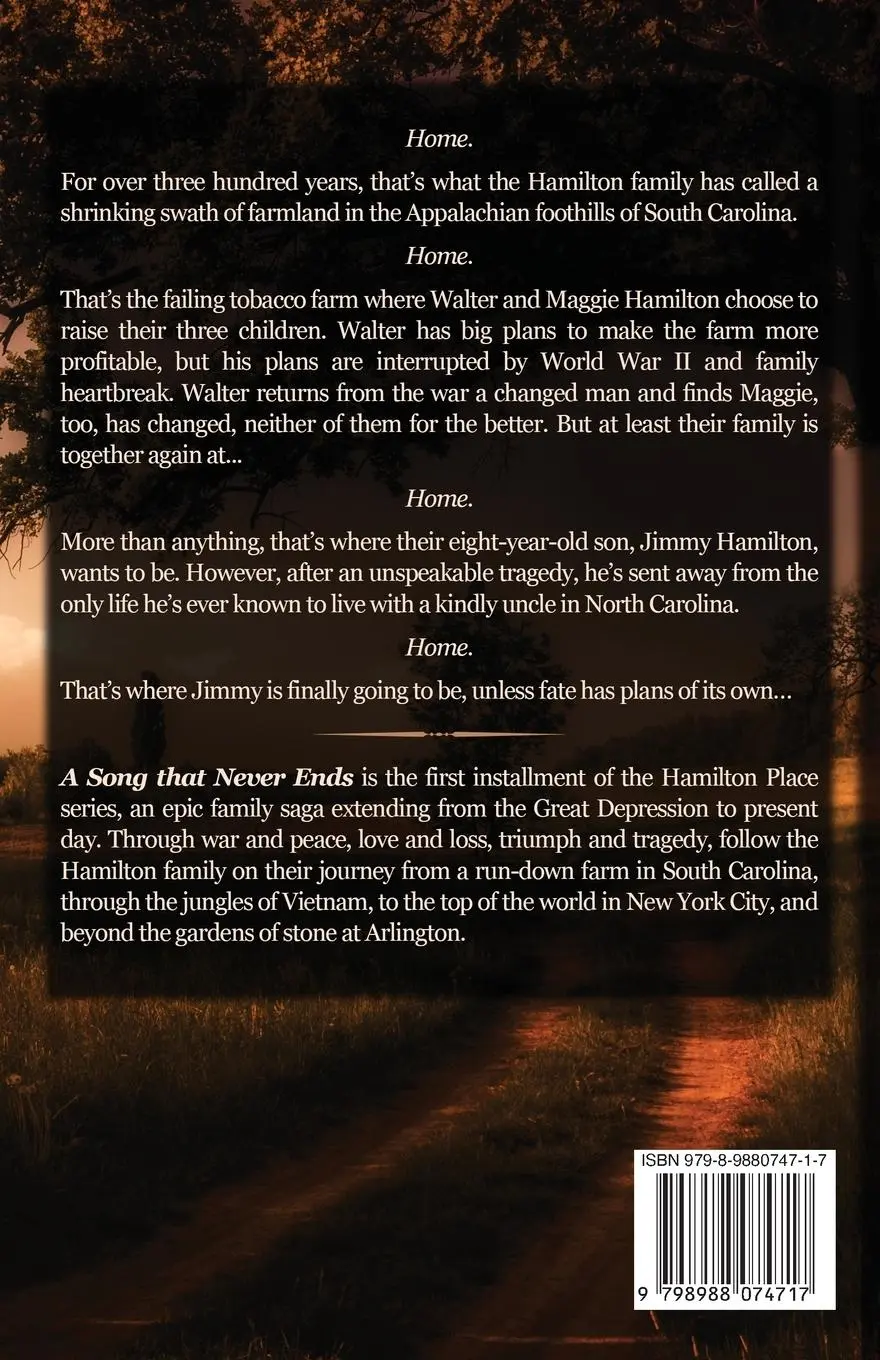 Rückseite: 9798988074717 | A Song that Never Ends | Hamilton Place, Book I | Mark A Gibson | Buch