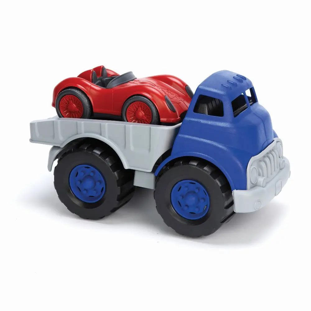 Cover: 793573714817 | GREENTOYS - Tieflader mit rotem Rennwagen | Green Toys | 8671481