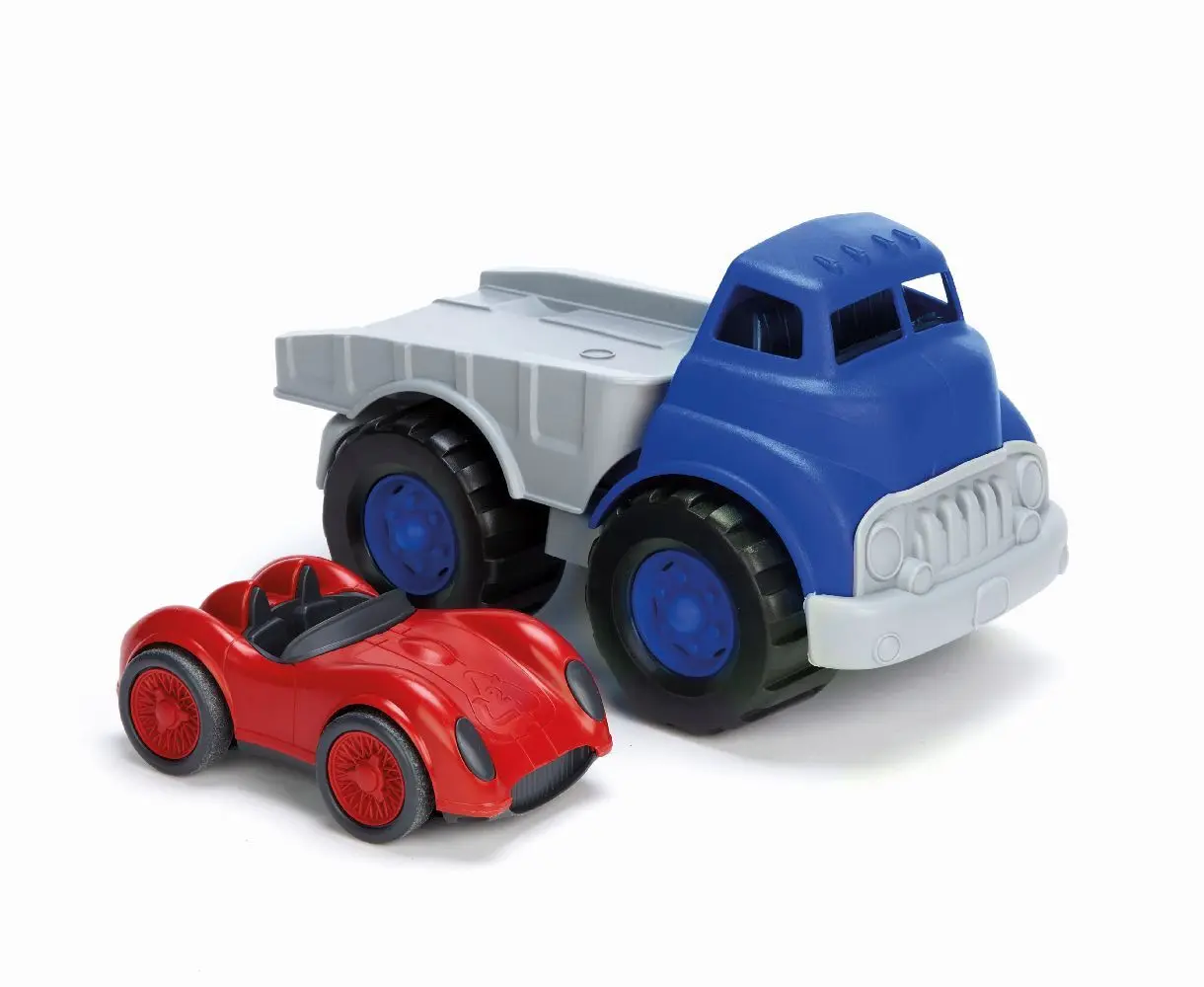 Bild: 793573714817 | GREENTOYS - Tieflader mit rotem Rennwagen | Green Toys | 8671481