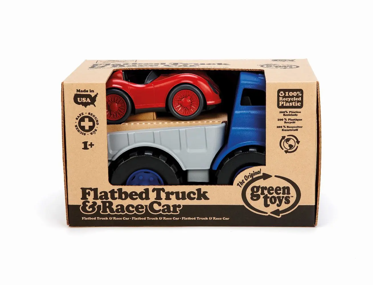 Bild: 793573714817 | GREENTOYS - Tieflader mit rotem Rennwagen | Green Toys | 8671481