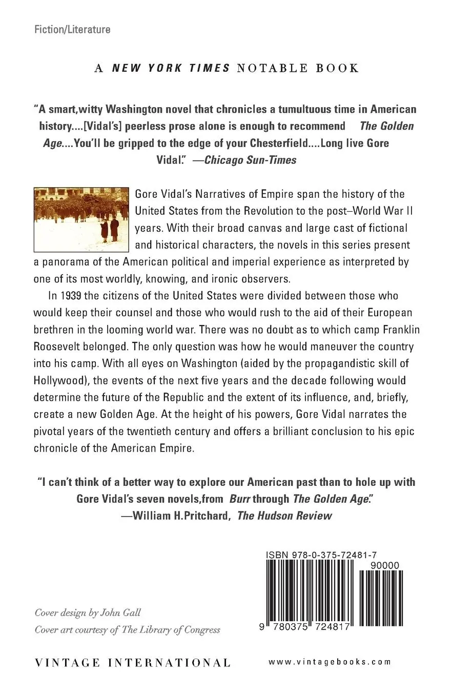 Rückseite: 9780375724817 | The Golden Age | A Novel | Gore Vidal | Taschenbuch | Englisch | 2001