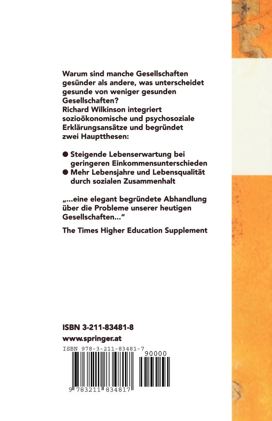 Rückseite: 9783211834817 | Kranke Gesellschaften | Soziales Gleichgewicht und Gesundheit | Buch