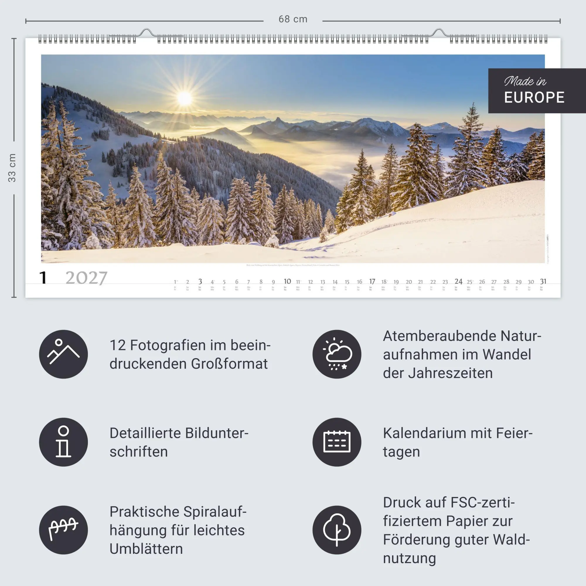 Bild: 9783839904817 | Alpenpanorama Kalender 2027 | Cornelia Dörr | Kalender | Spiralbindung