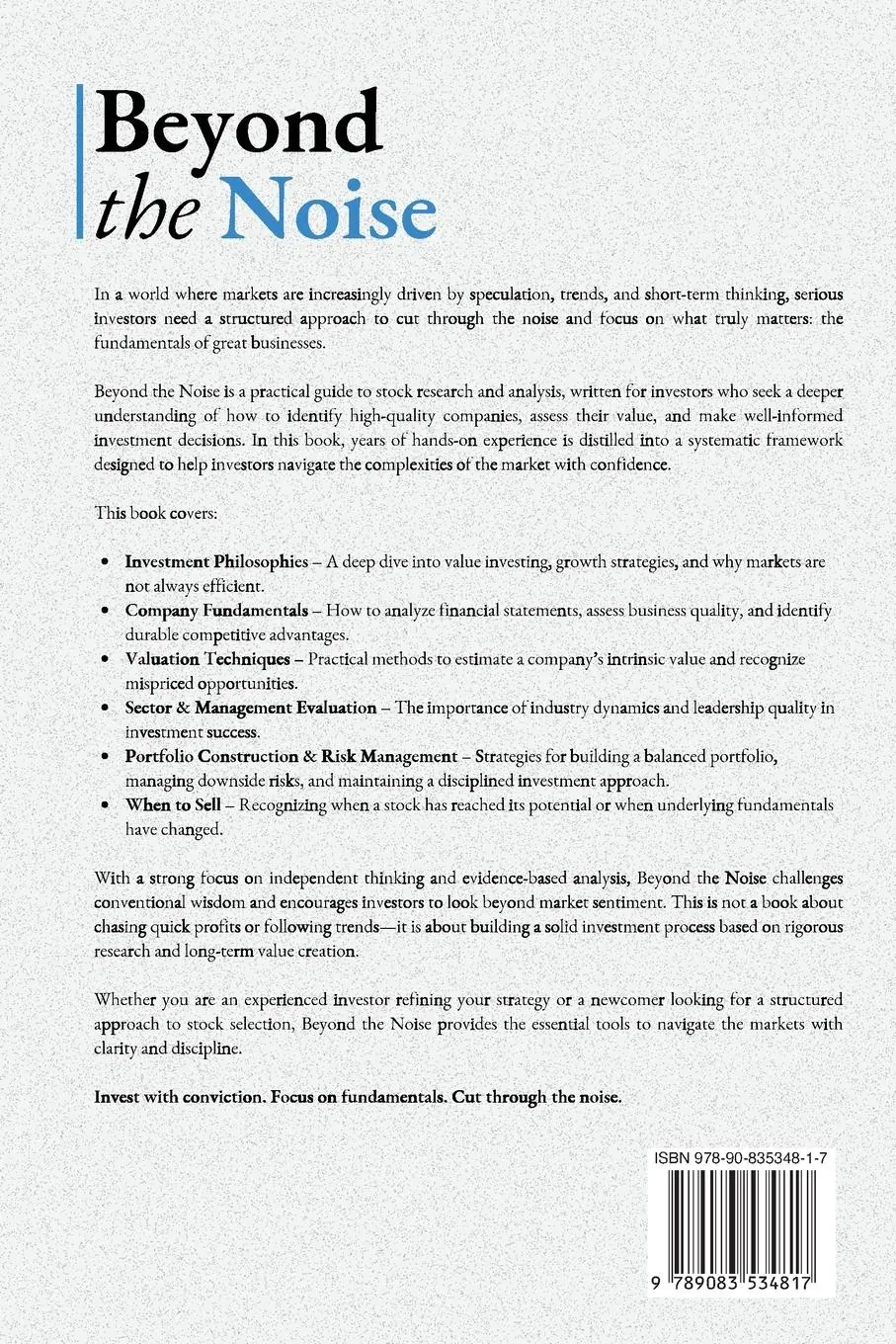 Rückseite: 9789083534817 | Beyond the Noise | Jens Verbrugge | Taschenbuch | Englisch | 2025