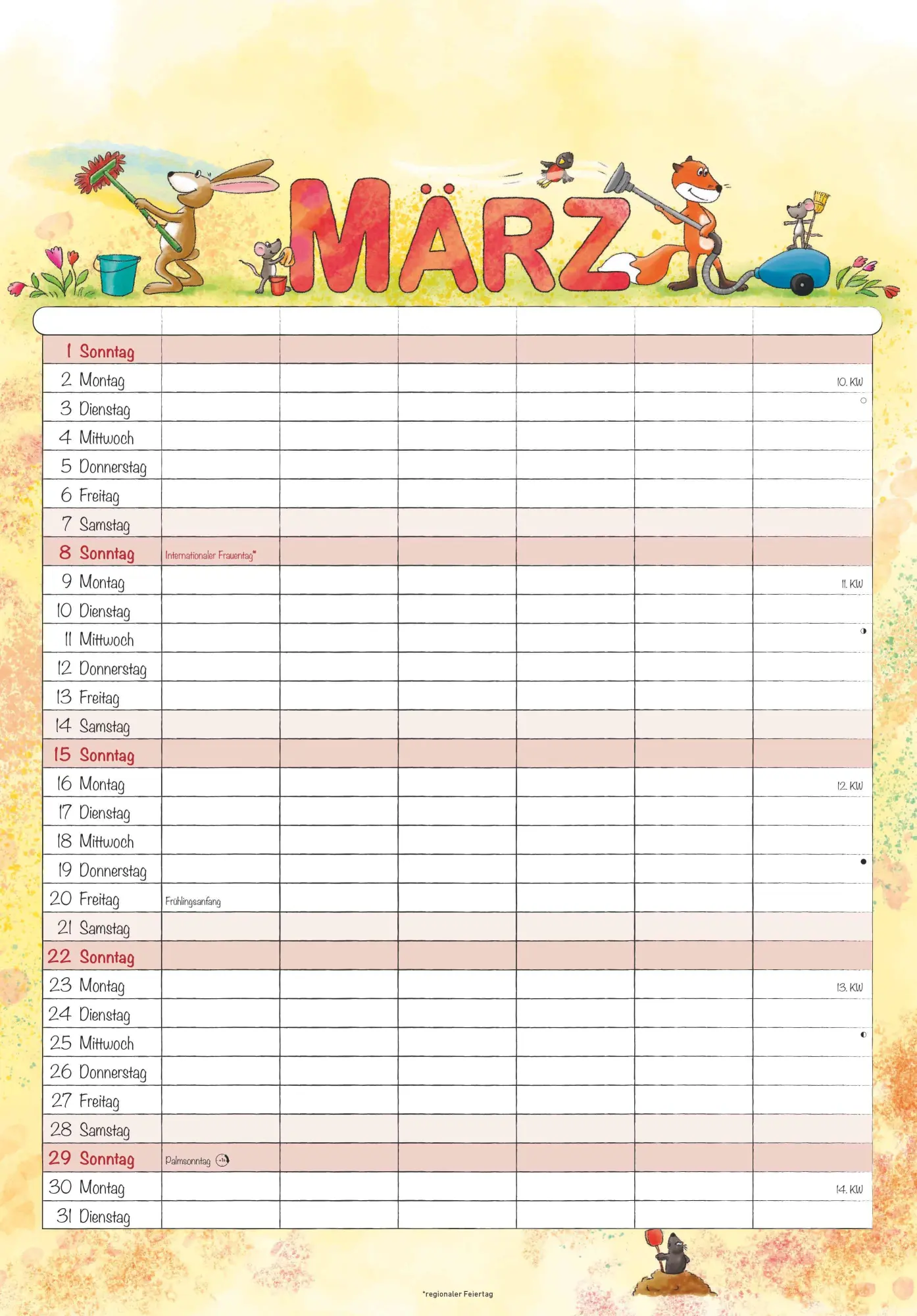 Bild: 4069095004917 | Familienplaner Cartoon 2026- Bildkalender 23,7x34 cm - 6 Spalten -...