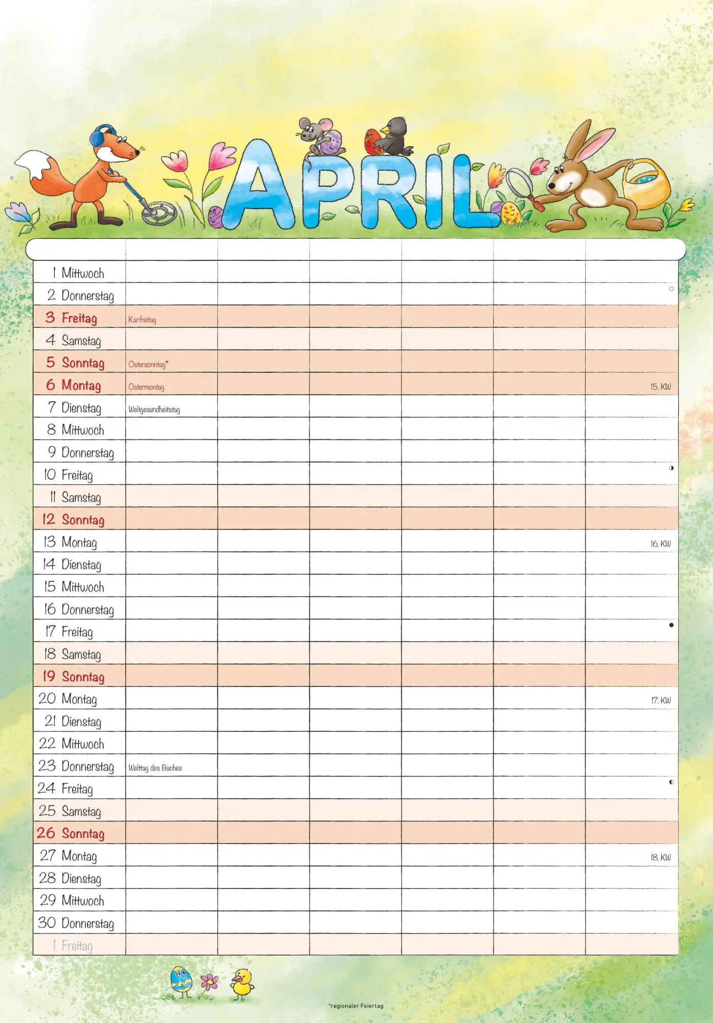 Bild: 4069095004917 | Familienplaner Cartoon 2026- Bildkalender 23,7x34 cm - 6 Spalten -...