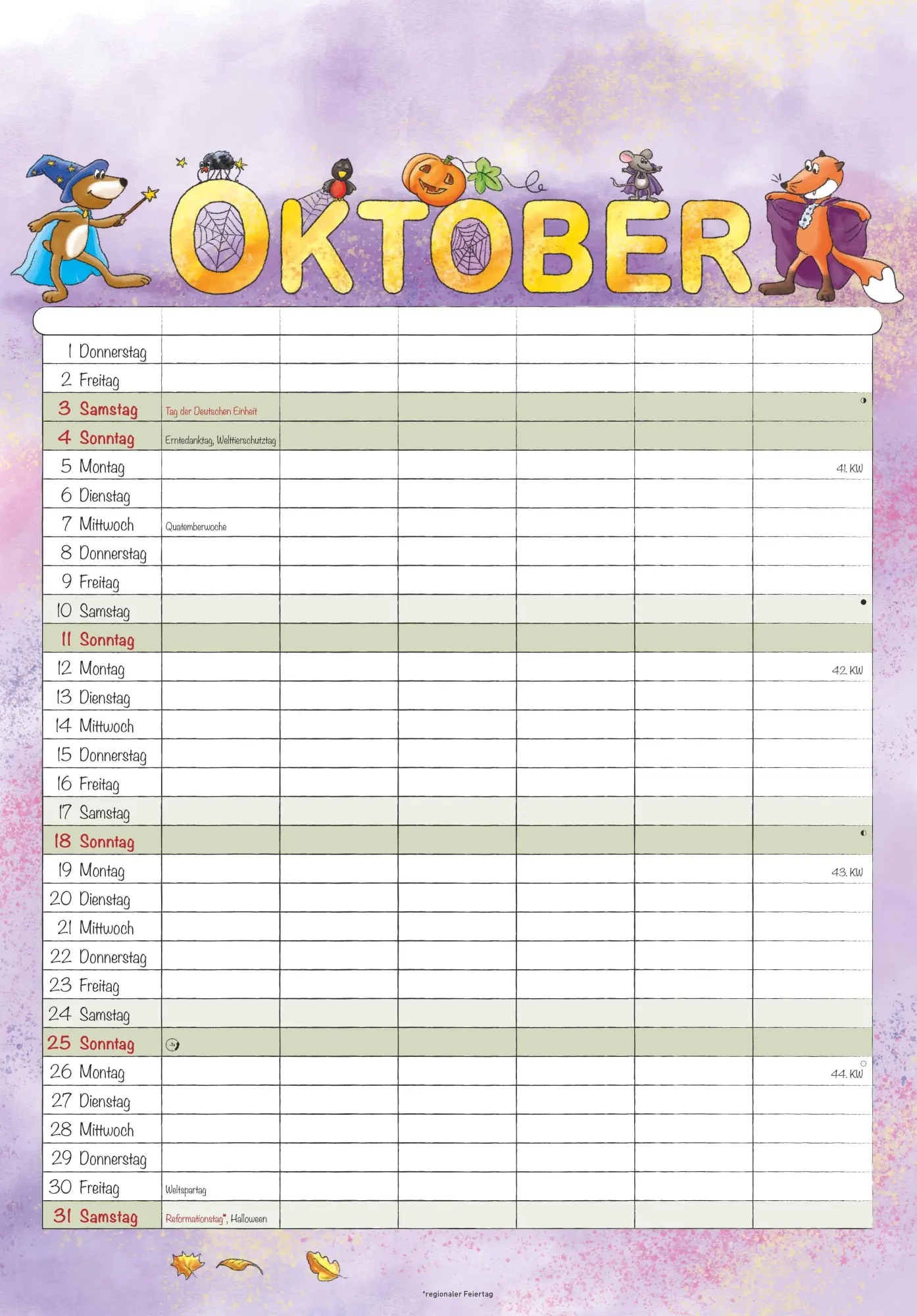 Bild: 4069095004917 | Familienplaner Cartoon 2026- Bildkalender 23,7x34 cm - 6 Spalten -...