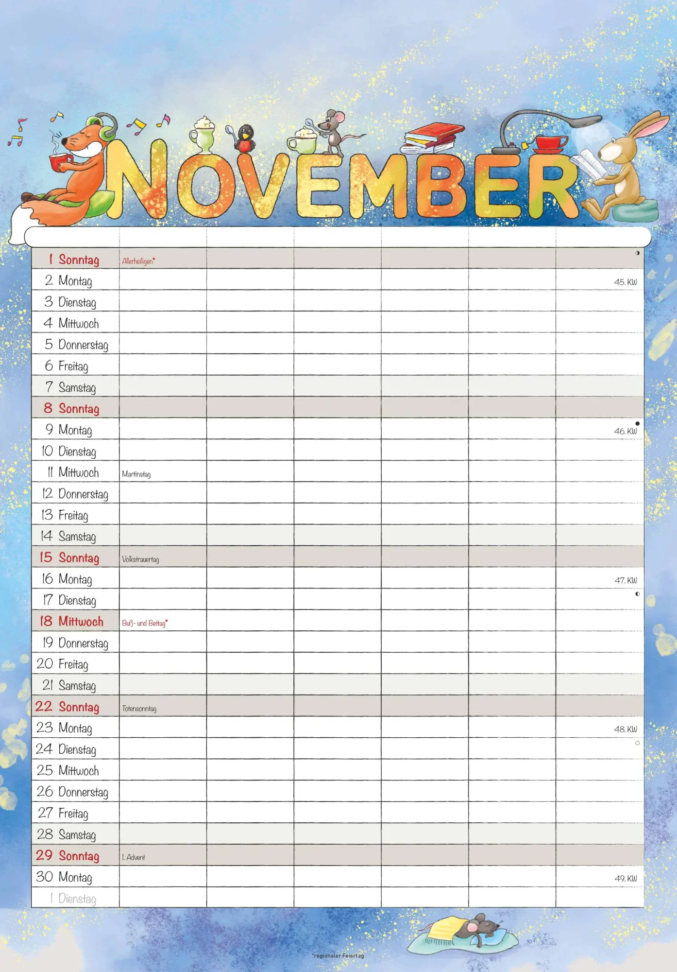 Bild: 4069095004917 | Familienplaner Cartoon 2026- Bildkalender 23,7x34 cm - 6 Spalten -...