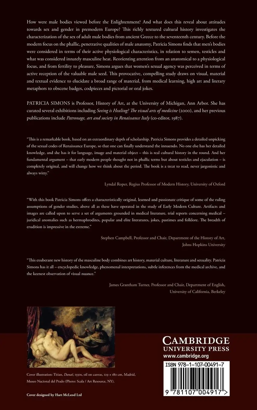Rückseite: 9781107004917 | The Sex of Men in Premodern Europe | A Cultural History | Simons