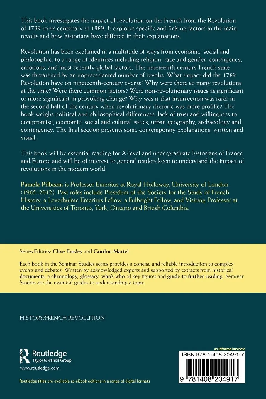 Rückseite: 9781408204917 | The Revolting French, 1787-1889 | Pamela Pilbeam | Taschenbuch | 2023