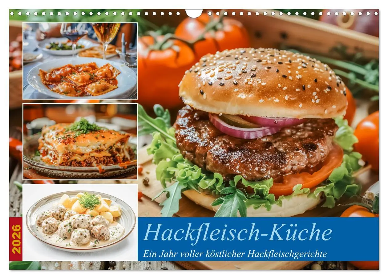 Cover: 9783457374917 | Hackfleisch-Küche (Wandkalender 2026 DIN A3 quer), CALVENDO...