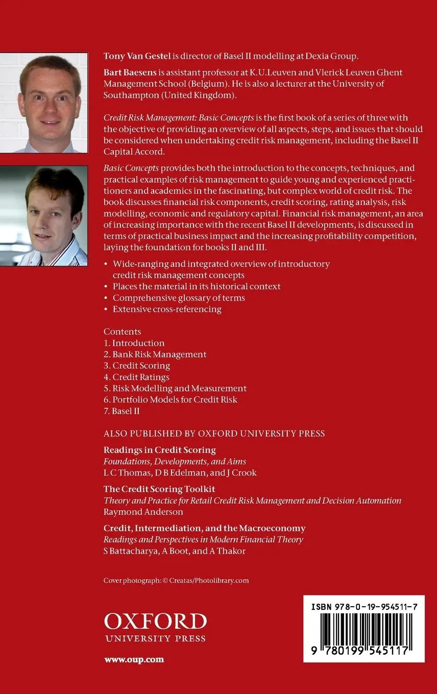 Rückseite: 9780199545117 | Credit Risk Management | van Gestel Baesens | Buch | Gebunden | 2012