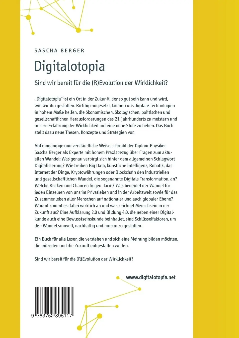 Rückseite: 9783752895117 | Digitalotopia | Sind wir bereit für die (R)Evolution der Wirklichkeit?