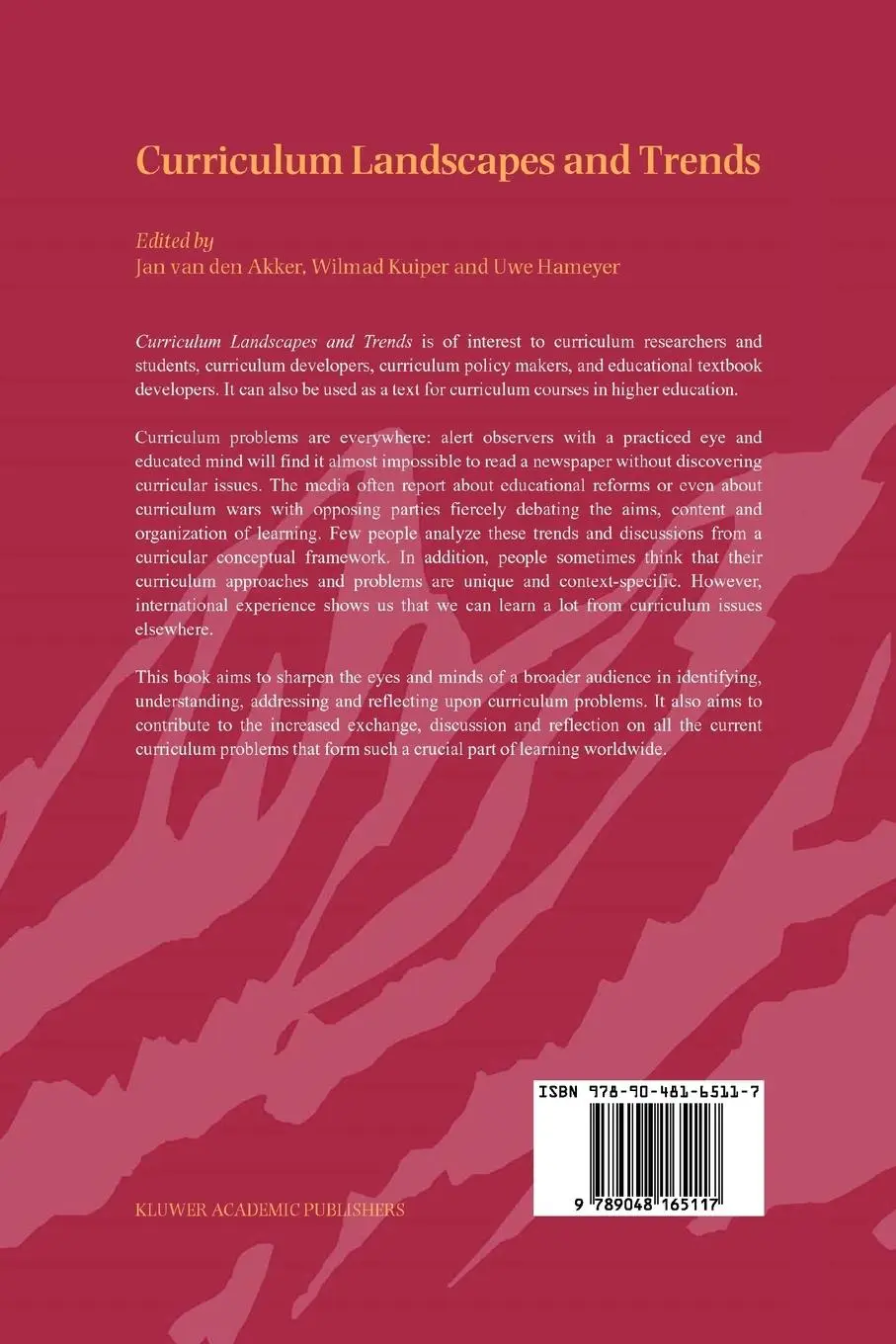 Rückseite: 9789048165117 | Curriculum Landscapes and Trends | Jan Van Den Akker (u. a.) | Buch