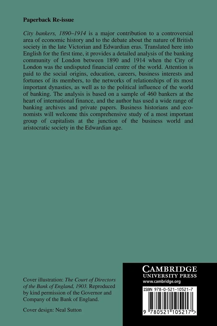 Rückseite: 9780521105217 | City Bankers, 1890 1914 | Youssef Cassis | Taschenbuch | Englisch
