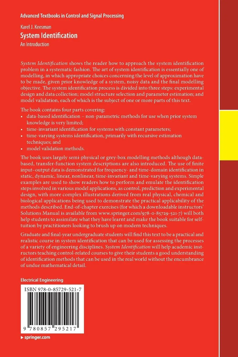 Rückseite: 9780857295217 | System Identification | An Introduction | Karel J. Keesman | Buch
