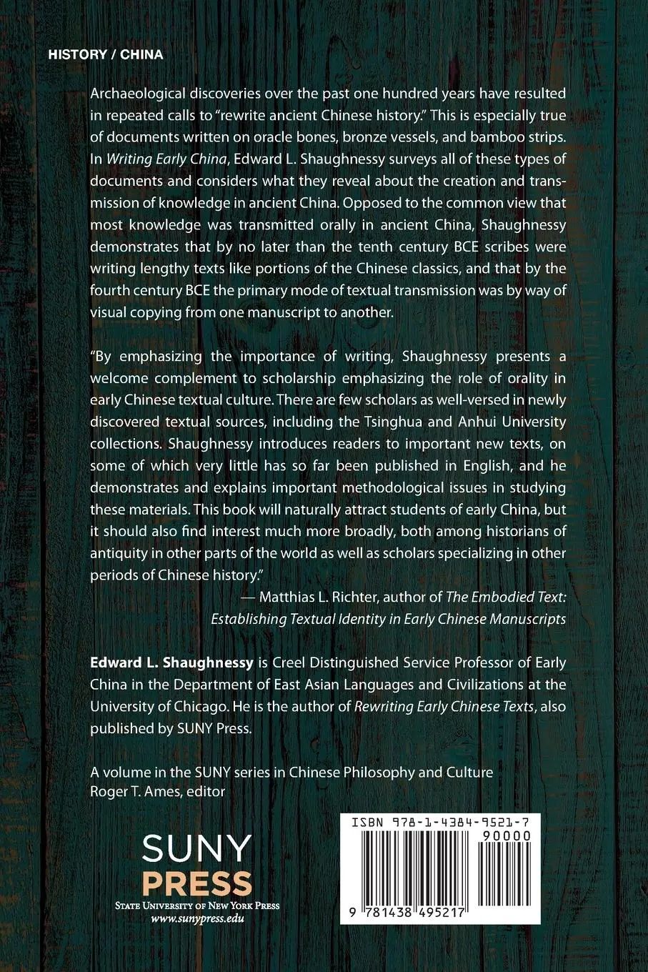 Rückseite: 9781438495217 | Writing Early China | Edward L. Shaughnessy | Taschenbuch | Englisch