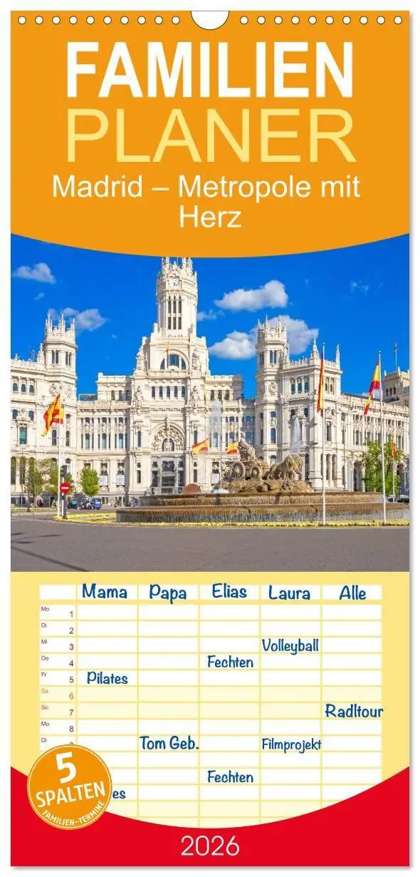 Cover: 9783516715217 | Familienplaner 2026 - Madrid - Metropole mit Herz mit 5 Spalten...