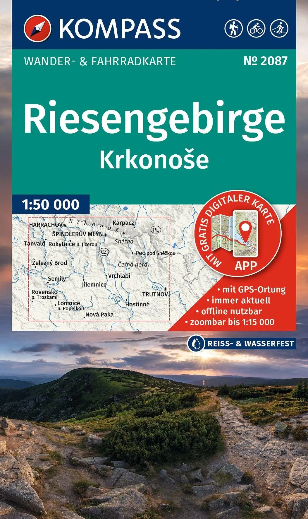 Cover: 9783991545217 | KOMPASS Wanderkarte 2087 Riesengebirge, Krkonose 1:50.000 | Deutsch