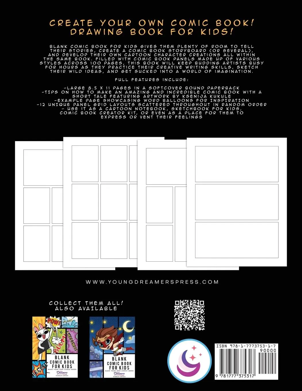 Rückseite: 9781777375317 | Blank Comic Book for Kids | Young Dreamers Press | Taschenbuch | 2020