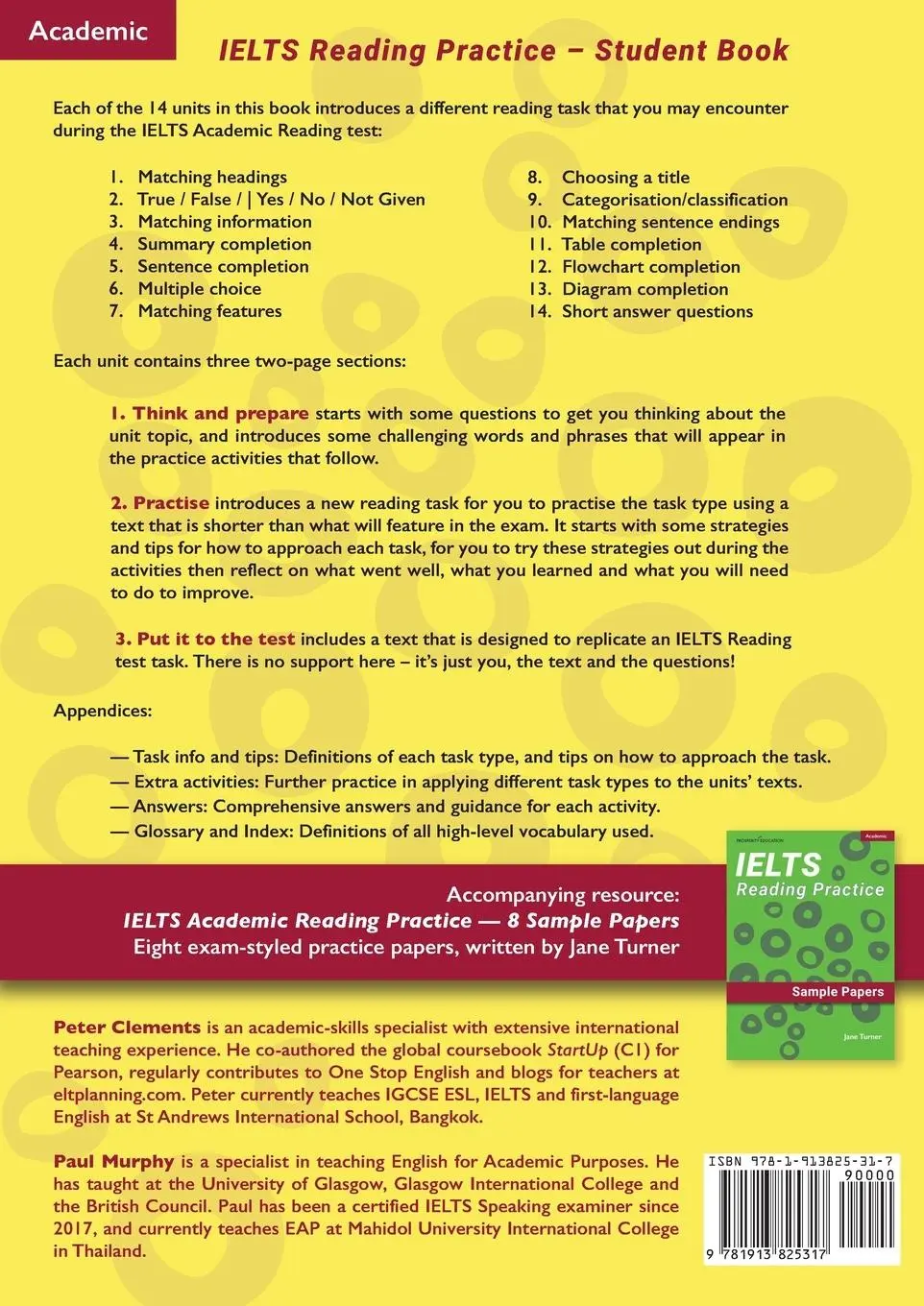 Rückseite: 9781913825317 | IELTS Academic Reading Practice | Student Book | Clements (u. a.)