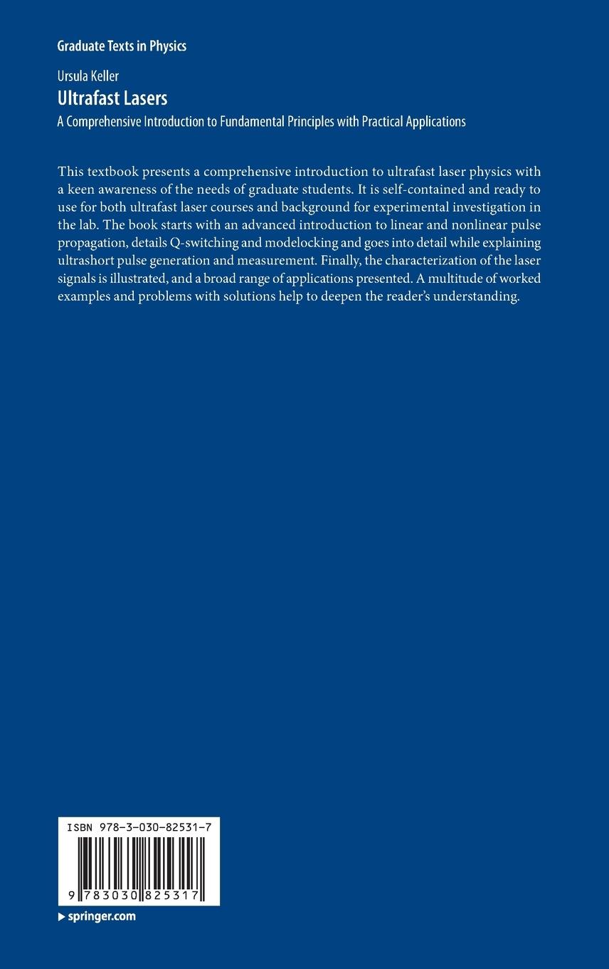 Rückseite: 9783030825317 | Ultrafast Lasers | Ursula Keller | Buch | xx | Englisch | 2022