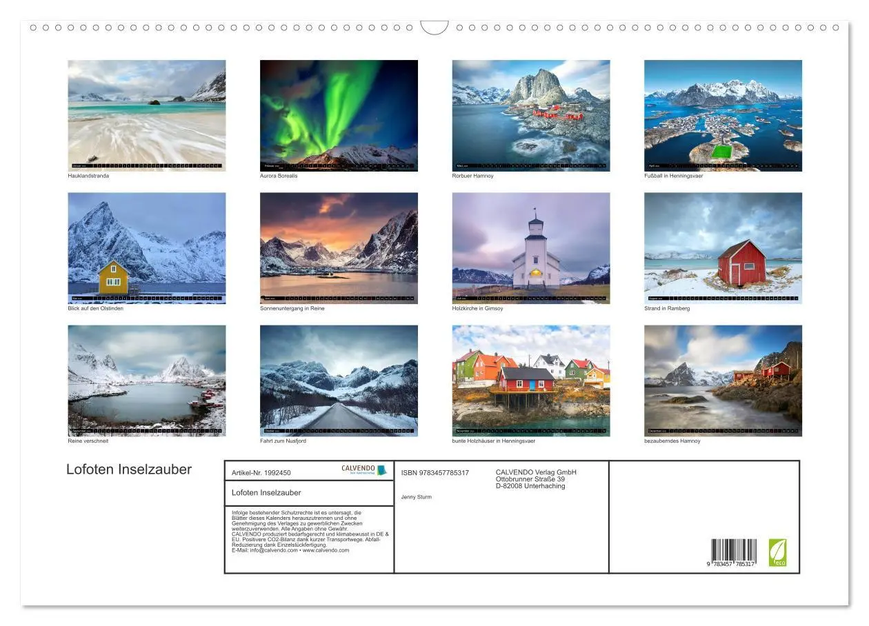 Bild: 9783457785317 | Lofoten Inselzauber (Wandkalender 2026 DIN A2 quer), CALVENDO...