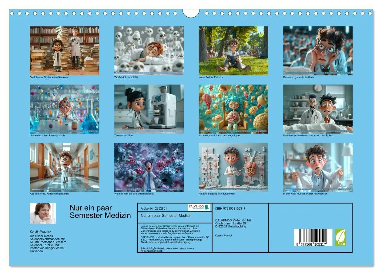 Bild: 9783569105317 | Nur ein paar Semester Medizin (Wandkalender 2027 DIN A3 quer),...
