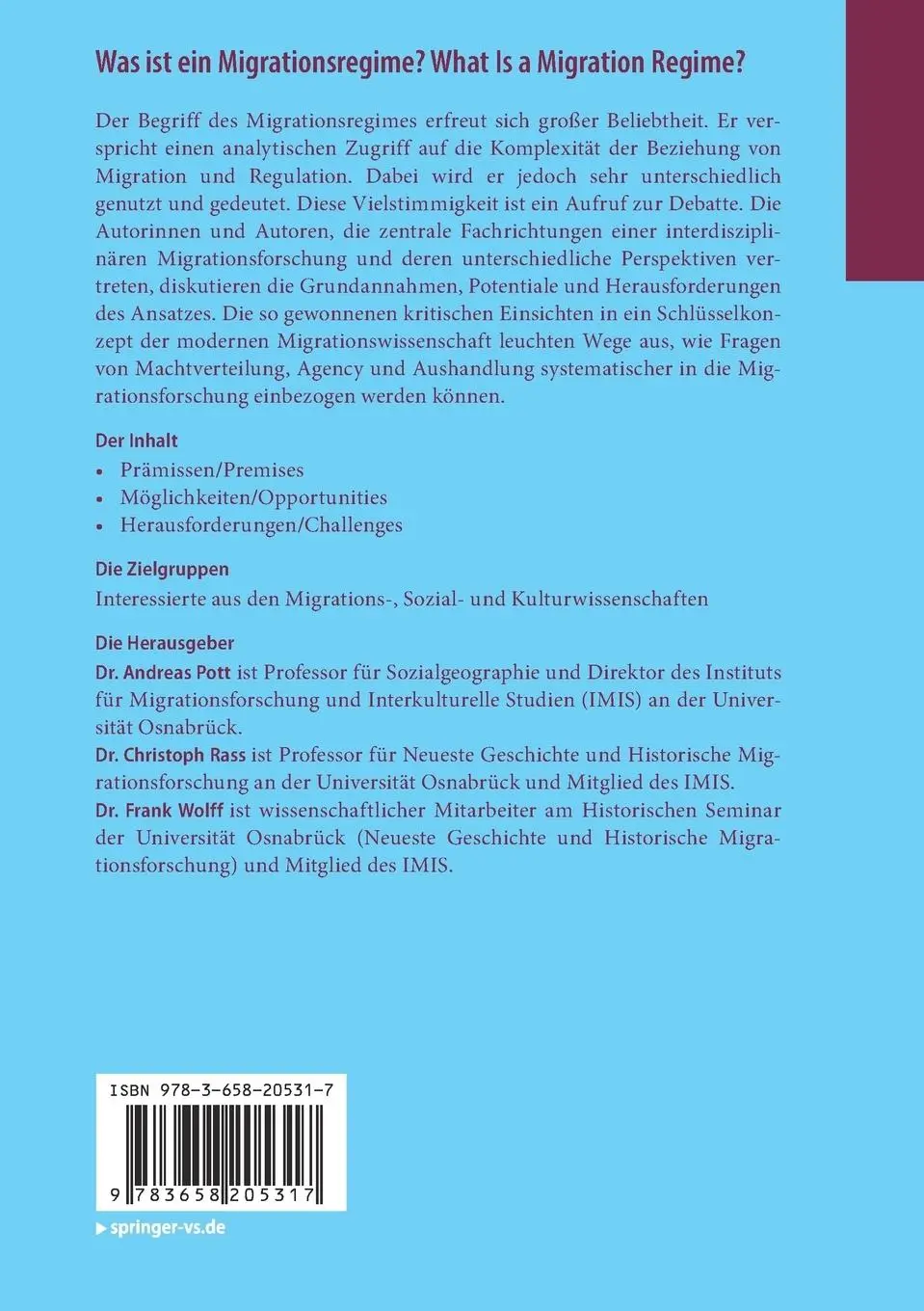 Rückseite: 9783658205317 | Was ist ein Migrationsregime? What Is a Migration Regime? | Buch