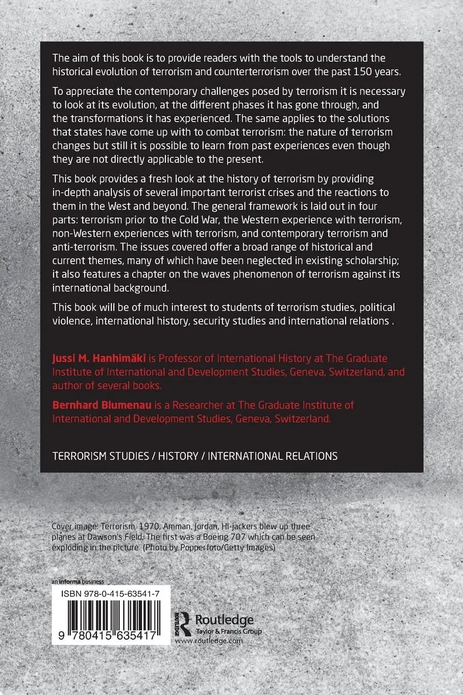 Rückseite: 9780415635417 | An International History of Terrorism | Jussi M. Hanhimäki (u. a.)