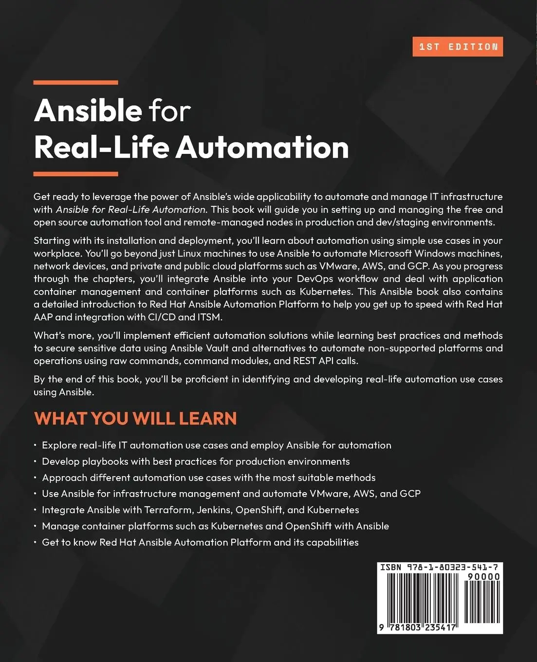 Rückseite: 9781803235417 | Ansible for Real-Life Automation | Gineesh Madapparambath | Buch