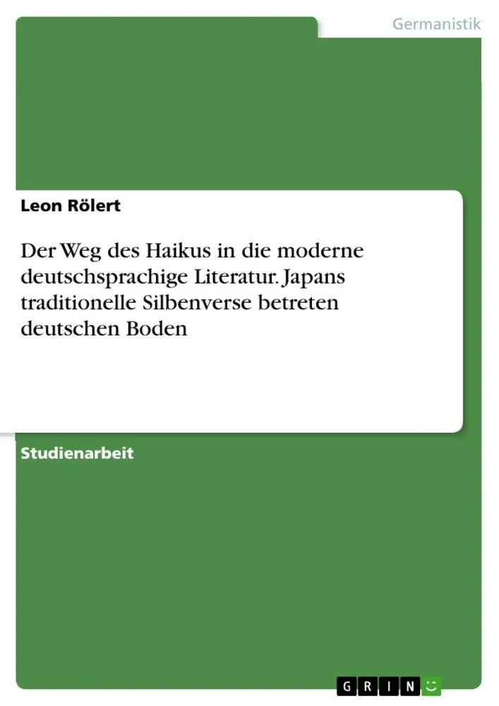 Cover: 9783346725417 | Der Weg des Haikus in die moderne deutschsprachige Literatur....
