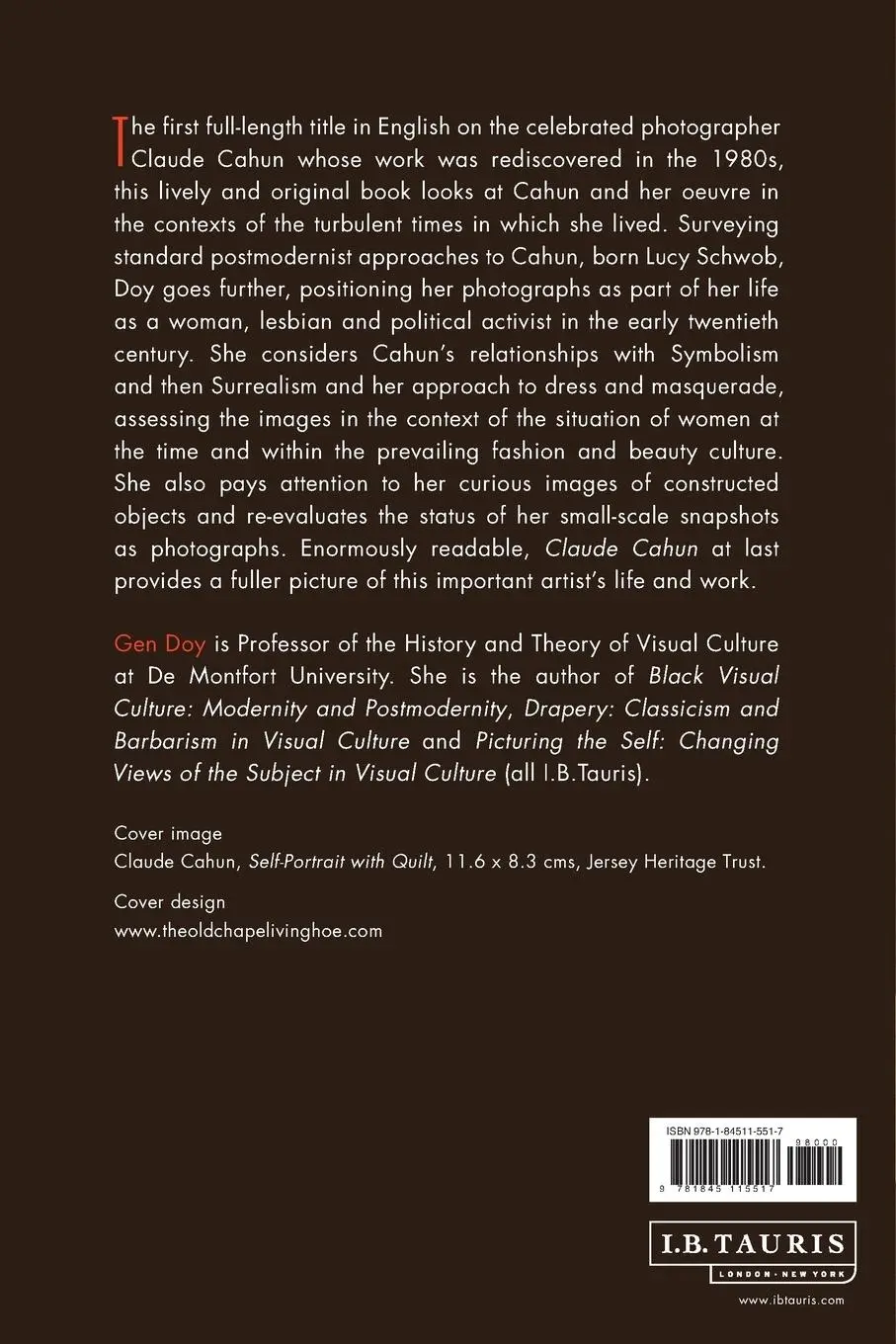 Rückseite: 9781845115517 | Claude Cahun | A Sensual Politics of Photography | Gen Doy | Buch