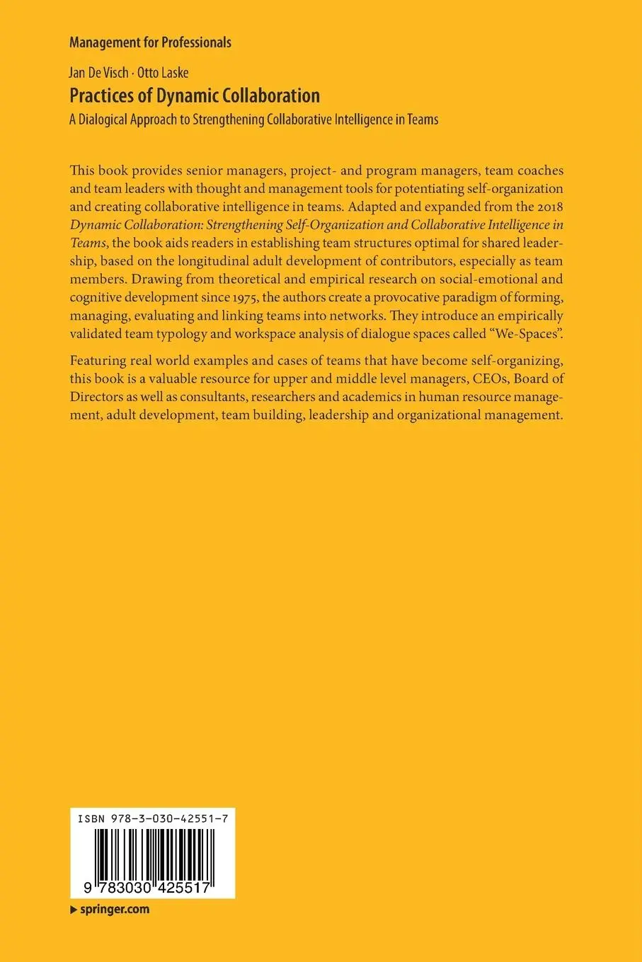 Rückseite: 9783030425517 | Practices of Dynamic Collaboration | Otto Laske (u. a.) | Taschenbuch