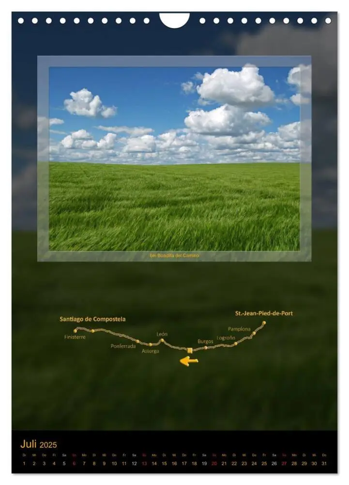 Bild: 9783457075517 | Jakobsweg - Camino Francés (Wandkalender 2025 DIN A4 hoch),...