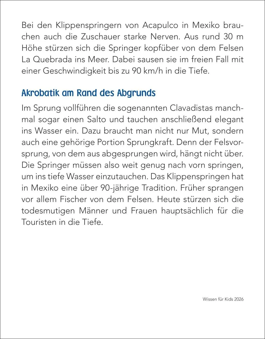 Bild: 9783840035517 | Wissen für Kids Tagesabreißkalender 2026 | Christine Schlitt (u. a.)