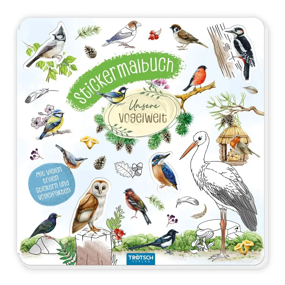 Cover: 9783988025517 | TRÖTSCH - Stickermalbuch Unsere Vogelwelt Malbuch mit Stickern Ab 5...