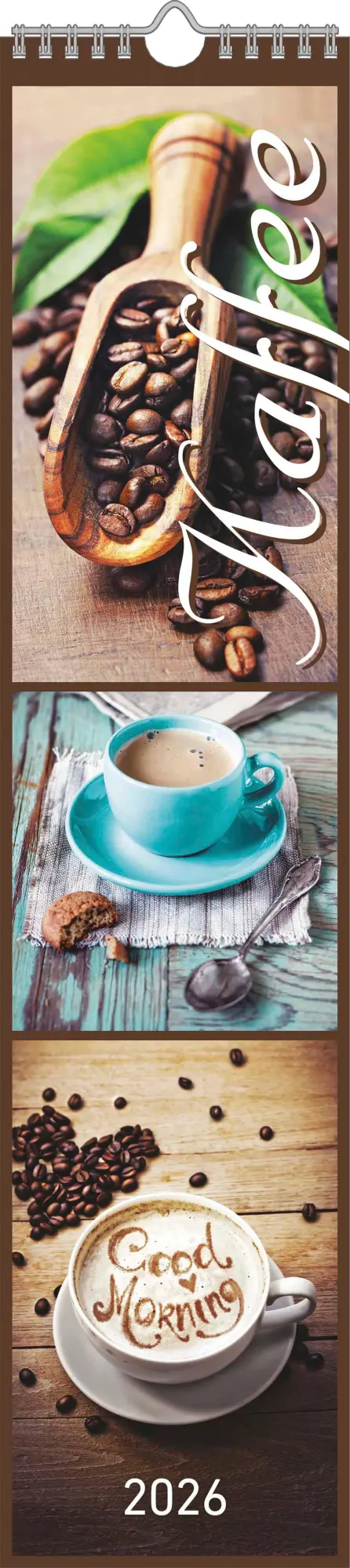 Cover: 4069095005617 | Küchenplaner Kaffee 2026 - Streifen-Kalender 11,3x49x5 cm -...