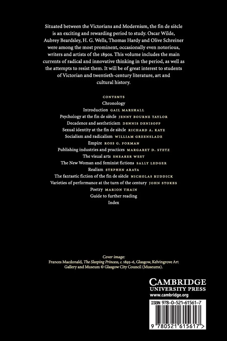 Rückseite: 9780521615617 | The Cambridge Companion to the Fin de Siècle | Gail Marshall | Buch