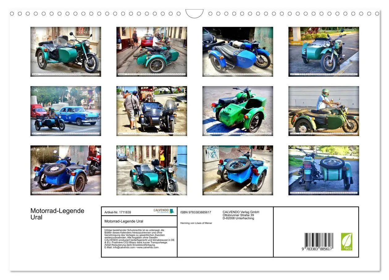 Bild: 9783383885617 | Motorrad-Legende Ural (Wandkalender 2025 DIN A3 quer), CALVENDO...