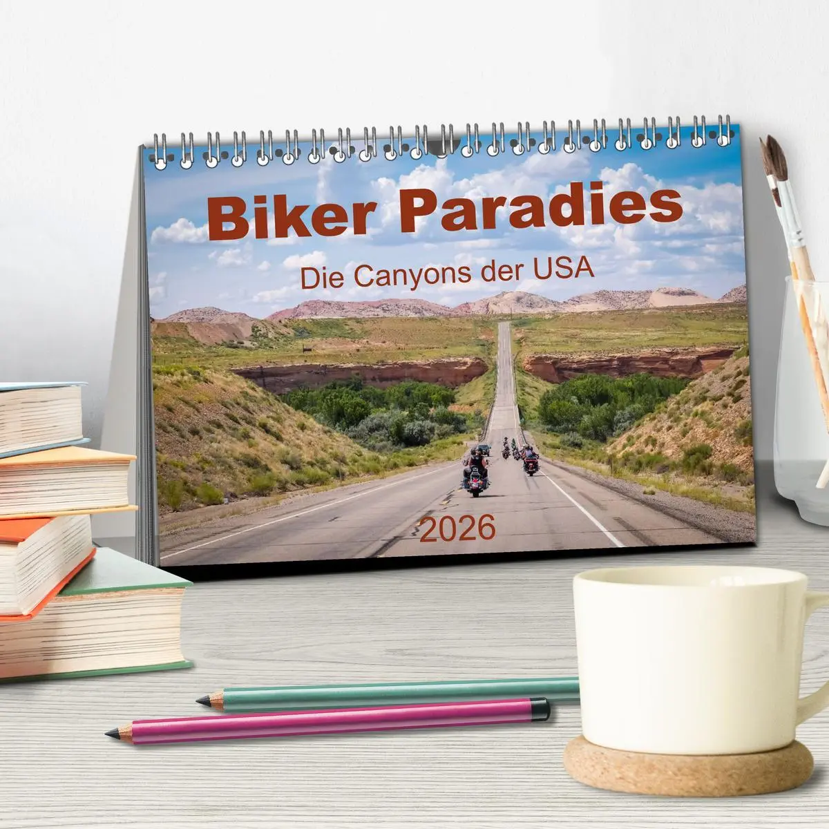 Bild: 9783457995617 | Biker Paradies - Die Canyons der USA (Tischkalender 2026 DIN A5...