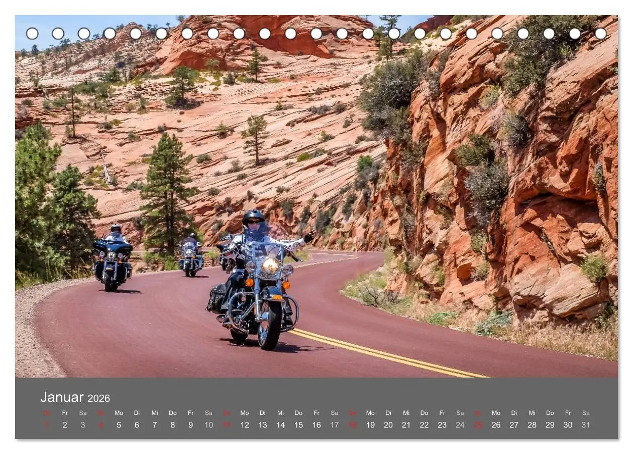 Bild: 9783457995617 | Biker Paradies - Die Canyons der USA (Tischkalender 2026 DIN A5...