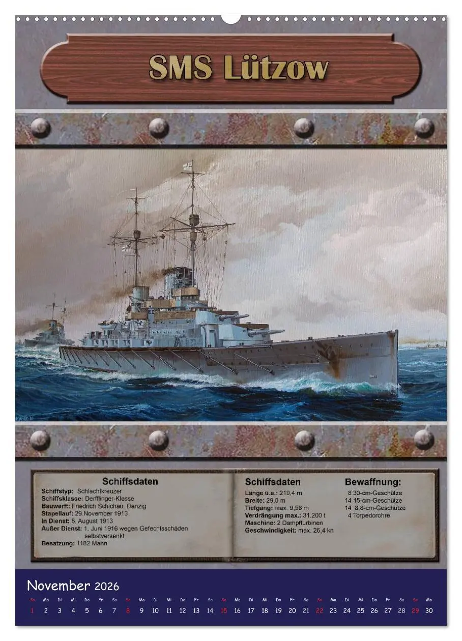 Bild: 9783516465617 | Die kaiserliche Marine 1871 - 1918 (Wandkalender 2026 DIN A2 hoch),...